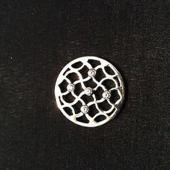 New EMOZIONI 25mm Openwork Clear CZ Stones COIN - Picture 1 of 5